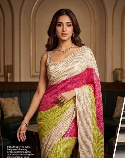  PARTY WEAR SAREE WITH BOLLYWOOD STYLE PREMIUM MULTI COLOR SAREE WHOLESALE IN SURAT